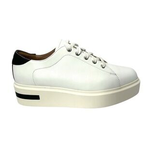 Linea Paolo Kendra Women's 9.5‎ White Leather Platform Fashion Sneakers